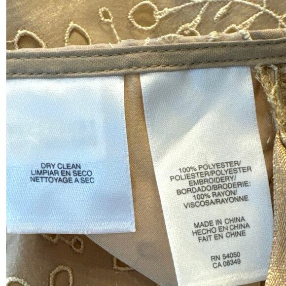 Jones New York Collection Sheer Die Cut Overlay Lined Pencil Skirt Size 12 Tan - Picture 4 of 7